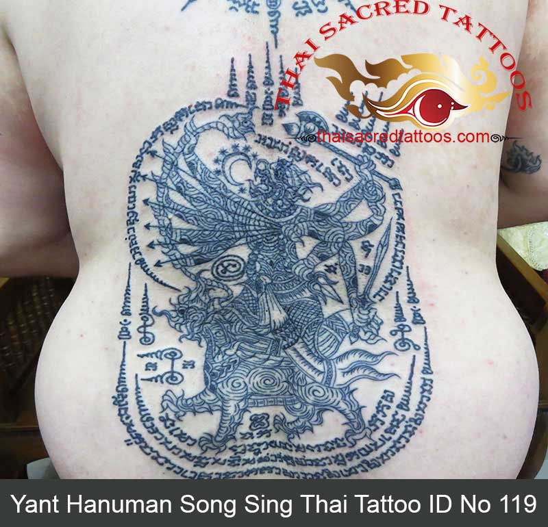 Hanuman Song Sing Yant Thai Tattoo ID No 119
