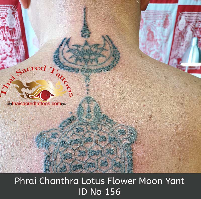 Phrai-Chanthra-Lotus Flower Moon Thai Tattoo Yant