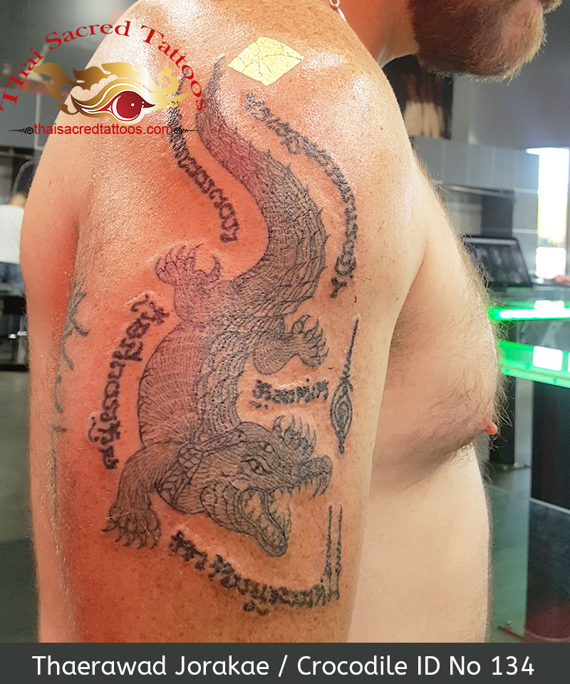 Thaerawad Jorakae Crocodile Thai Tattoo Yant