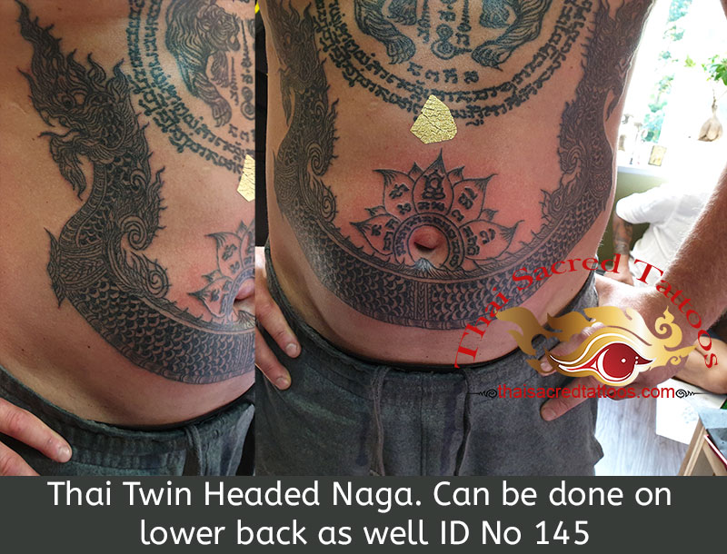 Thai Tattoo Twin Naga snake, serpent deity